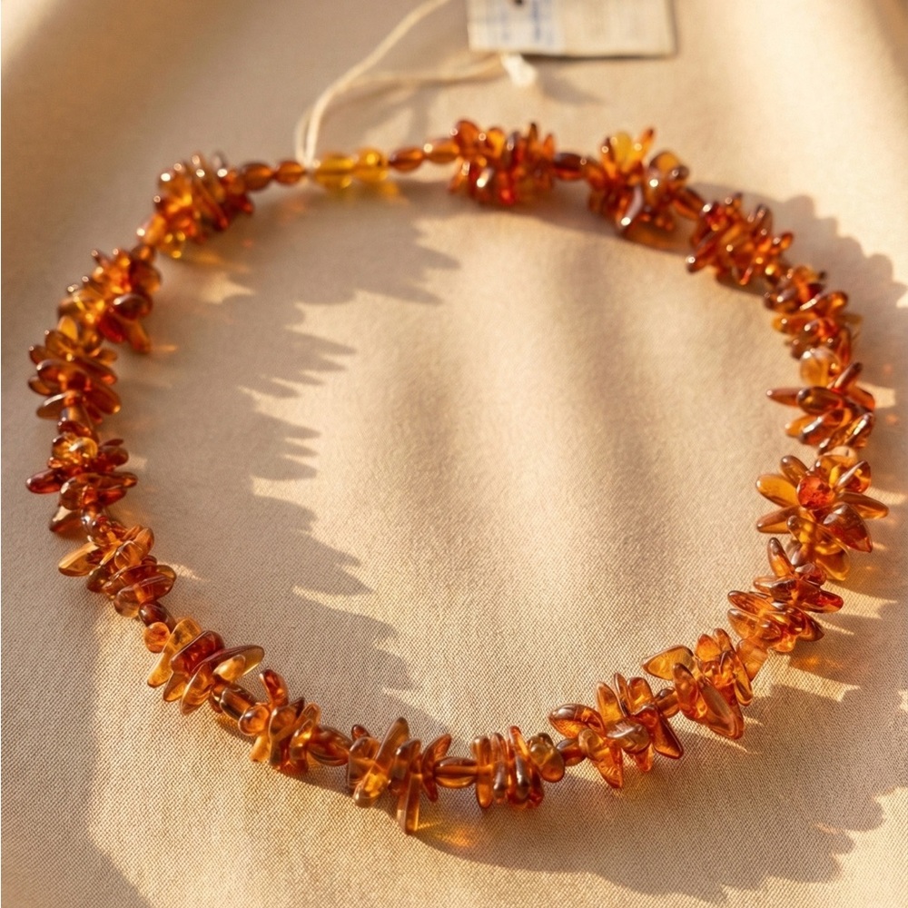 NWT Authentic  Baltic Amber Statement Necklace - 39g - 18"